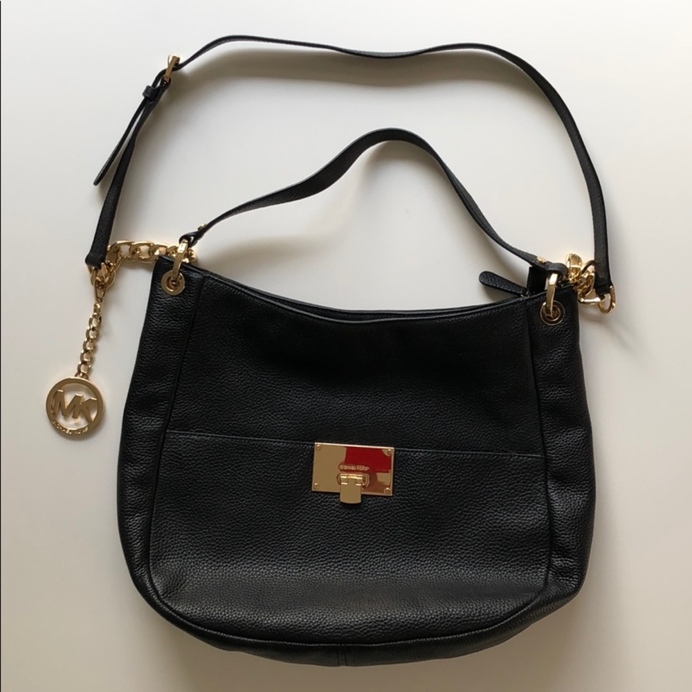Black Leather Michael Kors Shoulder Bag